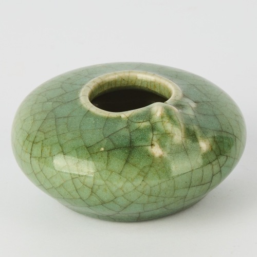 A Chinese Qing Dynasty Celadon Glazed Frogs Jar