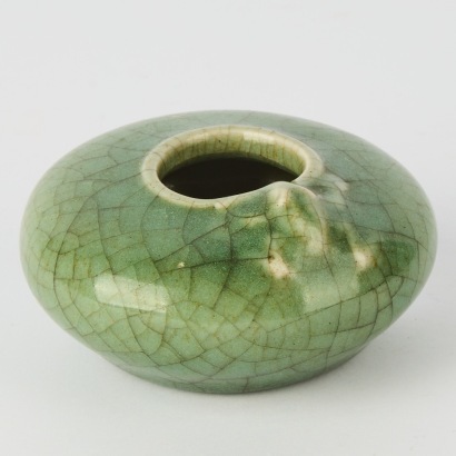 A Chinese Qing Dynasty Celadon Glazed Frogs Jar