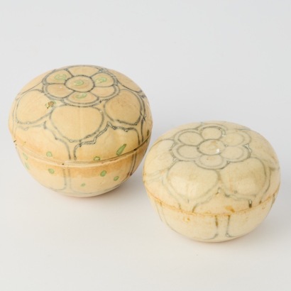 A Set of Two Chinese Ming Dynasty Blue and White Covered Boxes