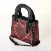 Christian Dior, Painted Heart Clover Lady Dior Black Mini Bag - 2