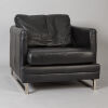 A Modernist Black Leather Club Chair&nbsp;