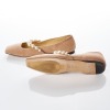 Jimmy Choo, Nude Suede Pearl Embellished Mary Jane Flats, Size 37 - 3