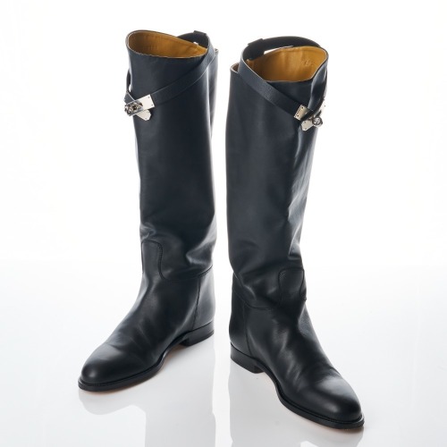 Herm&egrave;s, Black Swift Kelly Boots, Size 36 1/2