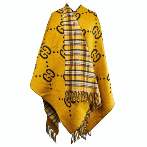 Gucci, 100% Wool, GG Freedom Monogram Reversible Wool Cape