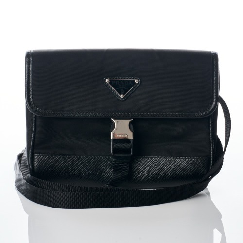 Prada, Tessuto Nylon / Saffiano Leather Shoulder Bag