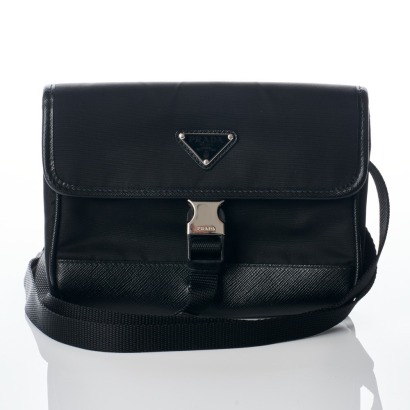 Prada, Tessuto Nylon / Saffiano Leather Shoulder Bag