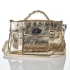 Mulberry, Metallic Gold Leather Alexa Satchel
