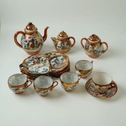 A Set of Thirteen Japanese Painted Tea Wares