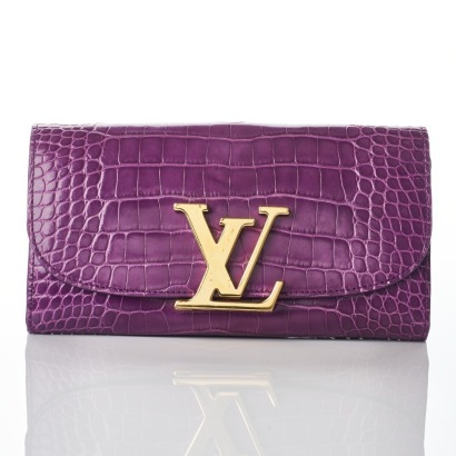Louis Vuitton, Violet Alligator Vivienne Long Wallet
