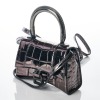 Balenciaga, Brown Crocodile-Embossed Hourglass Supermini Bag - 2