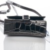 Balenciaga, Brown Crocodile-Embossed Hourglass Supermini Bag - 3
