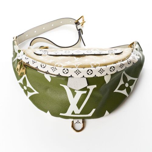Louis Vuitton, Khaki / Beige Monogram Giant Bumbag