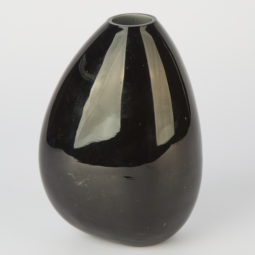 A Zwiesel Black Art Glass Vase, Germany, c.1970s