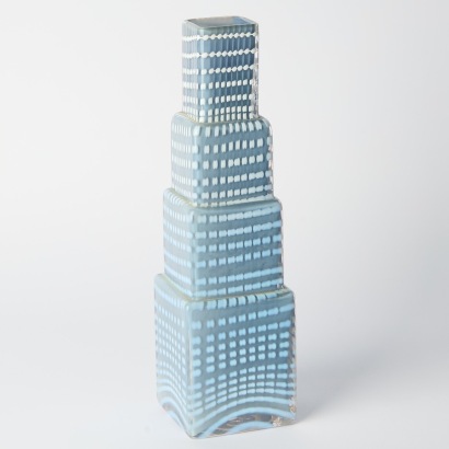 A Kosta Boda Metropolis Series skyscraper Designed by Bertil Vallien