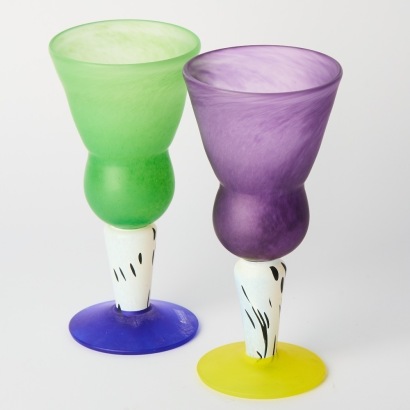 A Pair of Kosta Boda Kjell Engman or Ulricha Hayman Goblets