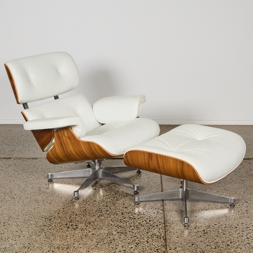 A Eames Style Lounge Chair and Ottoman