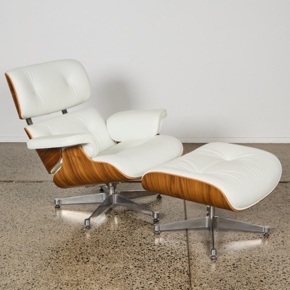 A Eames Style Lounge Chair and Ottoman