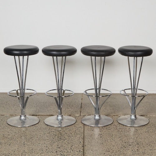 A Set of Four Piet Hein Bar Stools