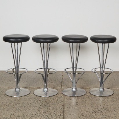 A Set of Four Piet Hein Bar Stools