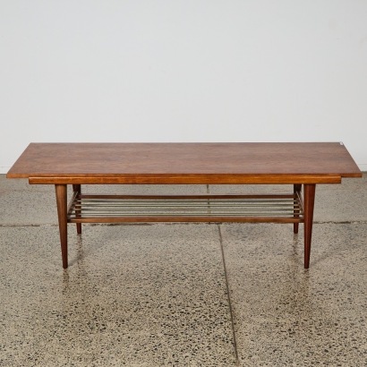A Teak Mid-Century Dutch Designed Coffee Table with Sliding Reversible Top