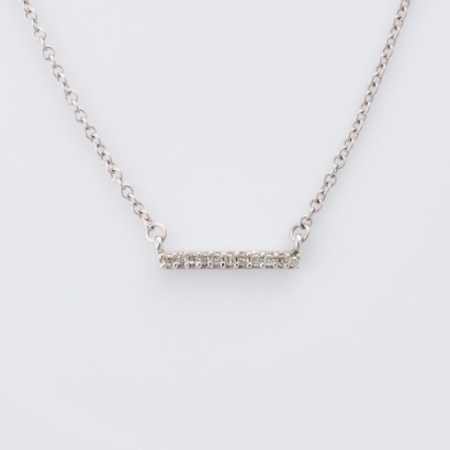 Adina Reyter, Sterling Silver, 0.10ct Diamond Bar Necklace