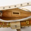 Dolce & Gabanna, Yellow Textile / White Leather Mini Bag - 4