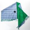 Vivienne Westwood, 100% Wool, Blue Tartan Reversible Poncho - 2