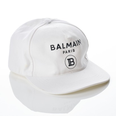 Balmain, White Canvas Cap, Size III