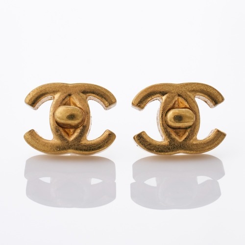 Chanel, Gold-plated, CC Turn-lock Earrings