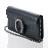 Gucci, Black Grained Dionysus Mini Chain Bag with Box - 2