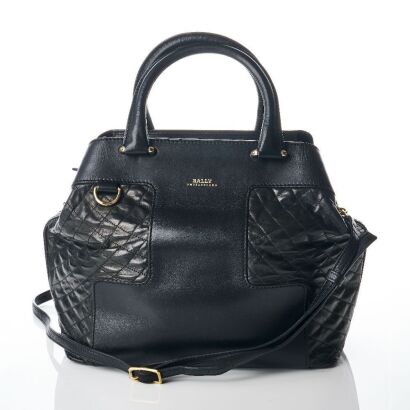 Bally, Black Leather Tote Bag