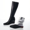 Prada Sport, Black Leather Knee High Wedge Boots, Size 40.5 - 3