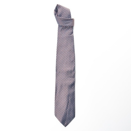 Ermenegildo Zegna, 100% Silk Jacquard, Geometric Blue Tie