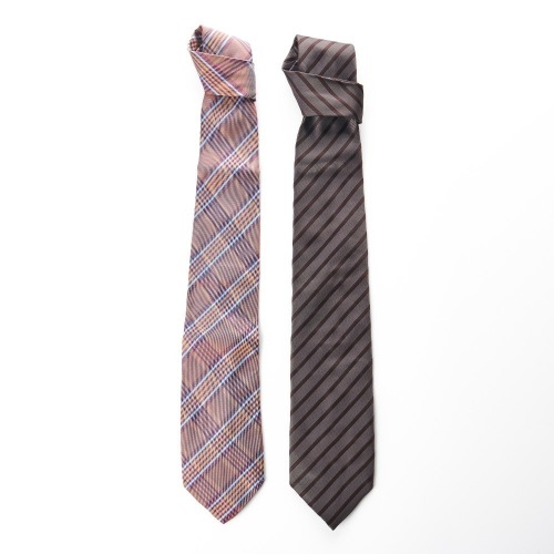 1) The Tie Company, Brown Diagonal Stripe Silk Tie, 2) Bryan Mercier, Tartan Pure Silk Tie