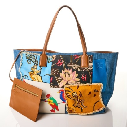 Loewe, Paula's Ibiza Denim Patchwork T Shopper Tote Bag