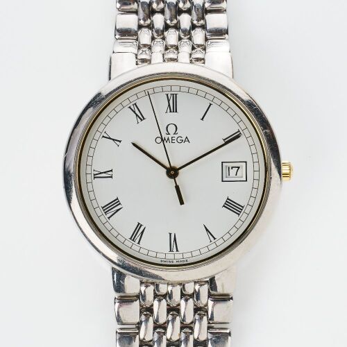 Stainless Steel, OMEGA, DeVille Quartz Wristwatch, circa mid 1980's