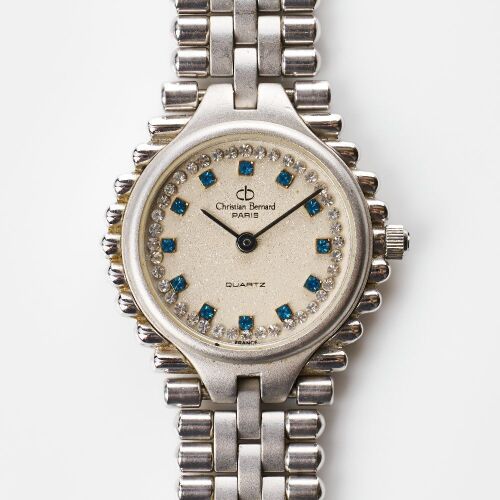 White Gold Plated / Steel, Christian Bernard Paris Ladies Quartz Wristwatch, circa 1990's