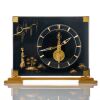 Luctie / Brass, Jaeger-LeCoultre Marina Mantel clock ref 349 Oriental Geisha Willow Scene with Box, circa 1960's
