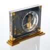 Luctie / Brass, Jaeger-LeCoultre Marina Mantel clock ref 349 Oriental Geisha Willow Scene with Box, circa 1960's - 2