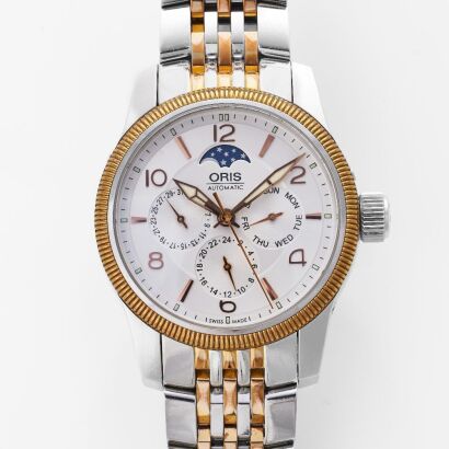 Stainless Steel / Rose Gold Capped, Oris Big Crown Complication Day/ Date / Monophase, Automatic Wristwatch.