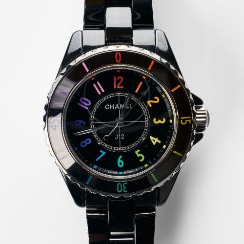 Black Ceramic, Chanel J12 Electro Quartz Wristwatch, circa 2021