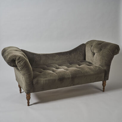 A Contemporary Deep Buttoned Chaise Lounge&nbsp;