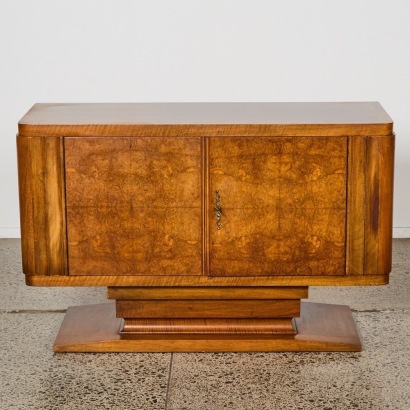 An Art Deco Burl Wood Sideboard, Netherlands c.1930s