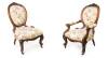 Two Victorian Cameo Backed Salon Chairs in Walnut, C. 1870