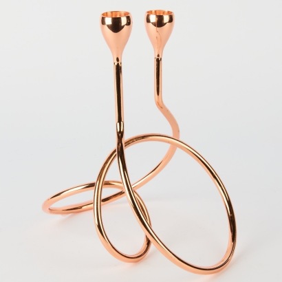 A Copper Coloured Loop Candle Holder