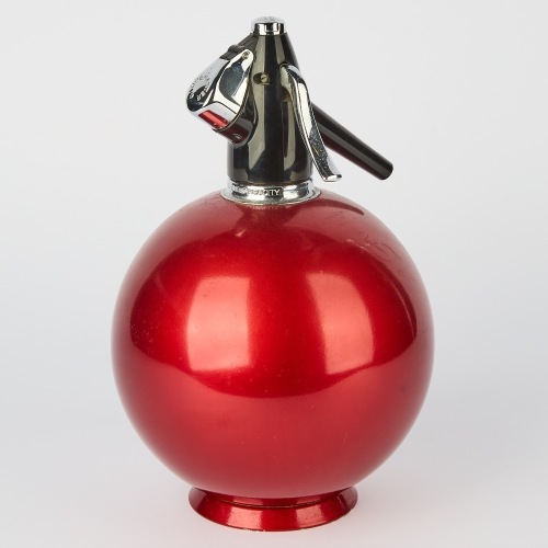 A Mid-Century Red Sphere Soda Syphon by GlobeMaster