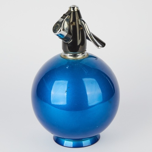 A Mid-Century Blue Sphere Soda Syphon by GlobeMaster