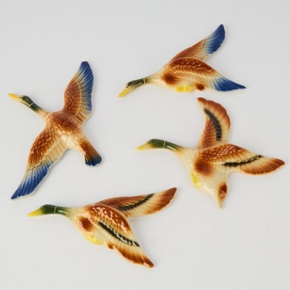 A Set of Four Retro Flying Ducks AF