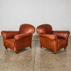 A Pair Of 1920s Cognac Leather Club Chairs