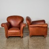 A Pair Of 1920s Cognac Leather Club Chairs - 2